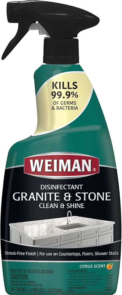 Weiman Disinfectant Granite Daily Clean & Shine, 24 Fl Oz (Pack of 1) | Amazon (US)