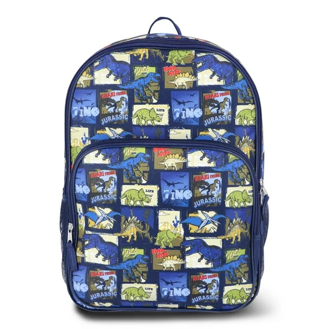 Wonder Nation Boys' 16" Greetings From Jurassic Dinosaur Backpack, Navy | Walmart (US)