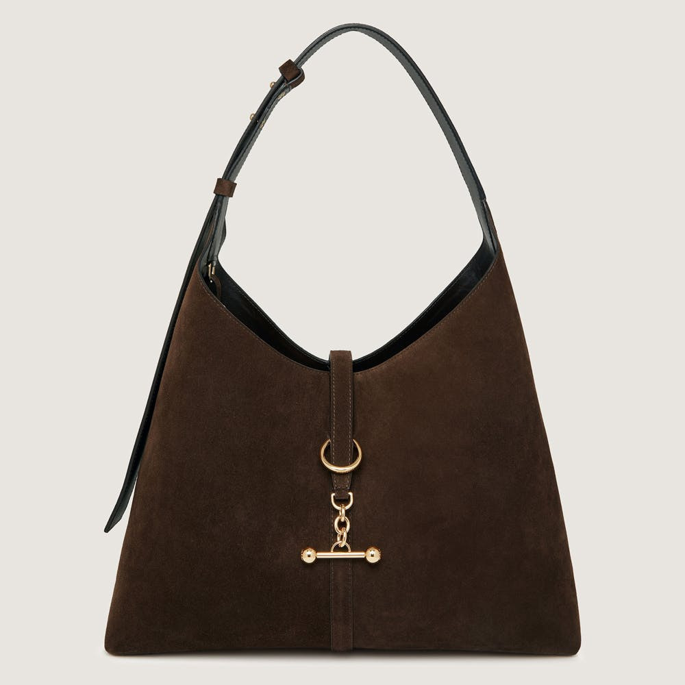 Kite Hobo Maxi - Chocolate Suede | Strathberry