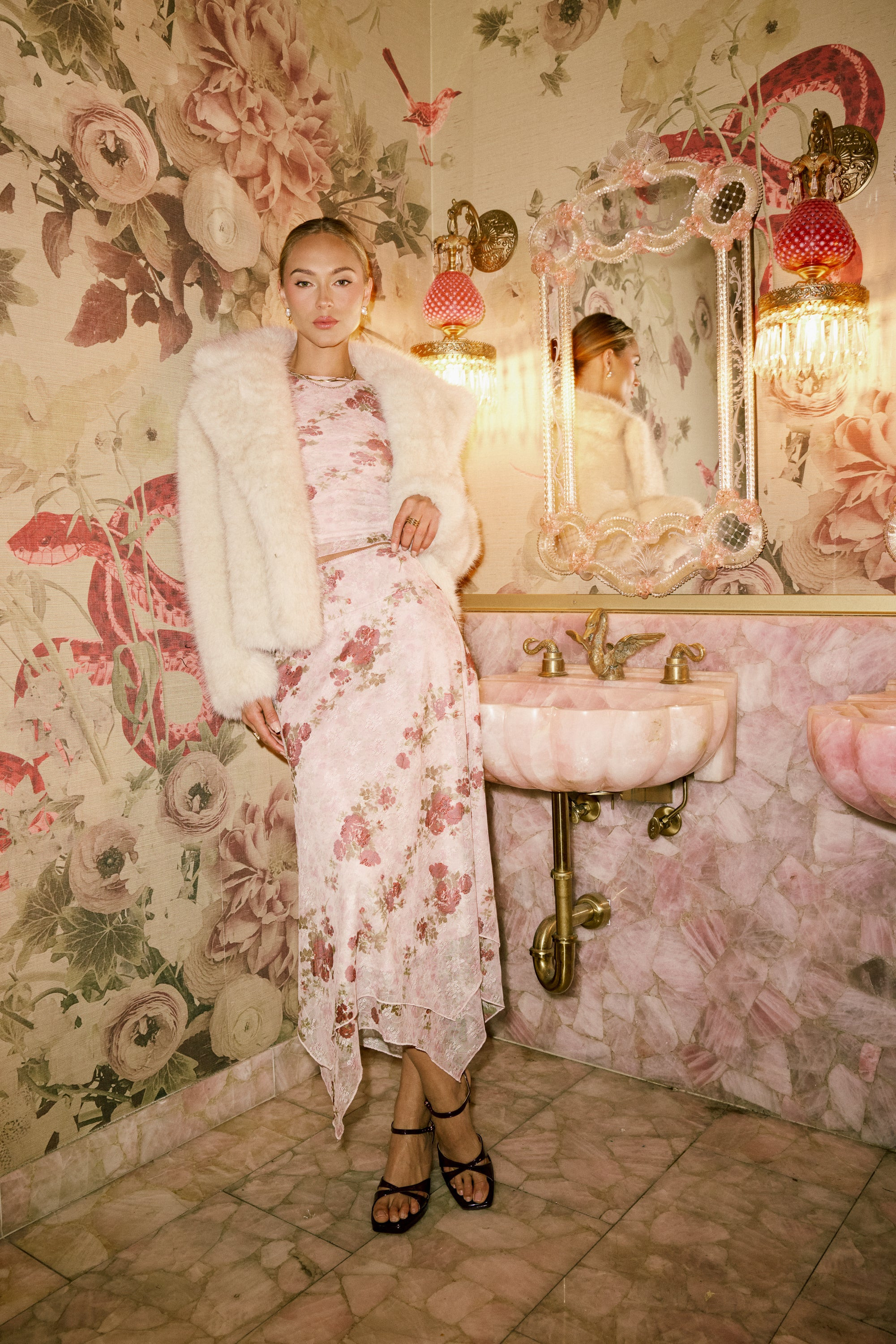 Anderson Floral Mesh Maxi Skirt | Böhme US