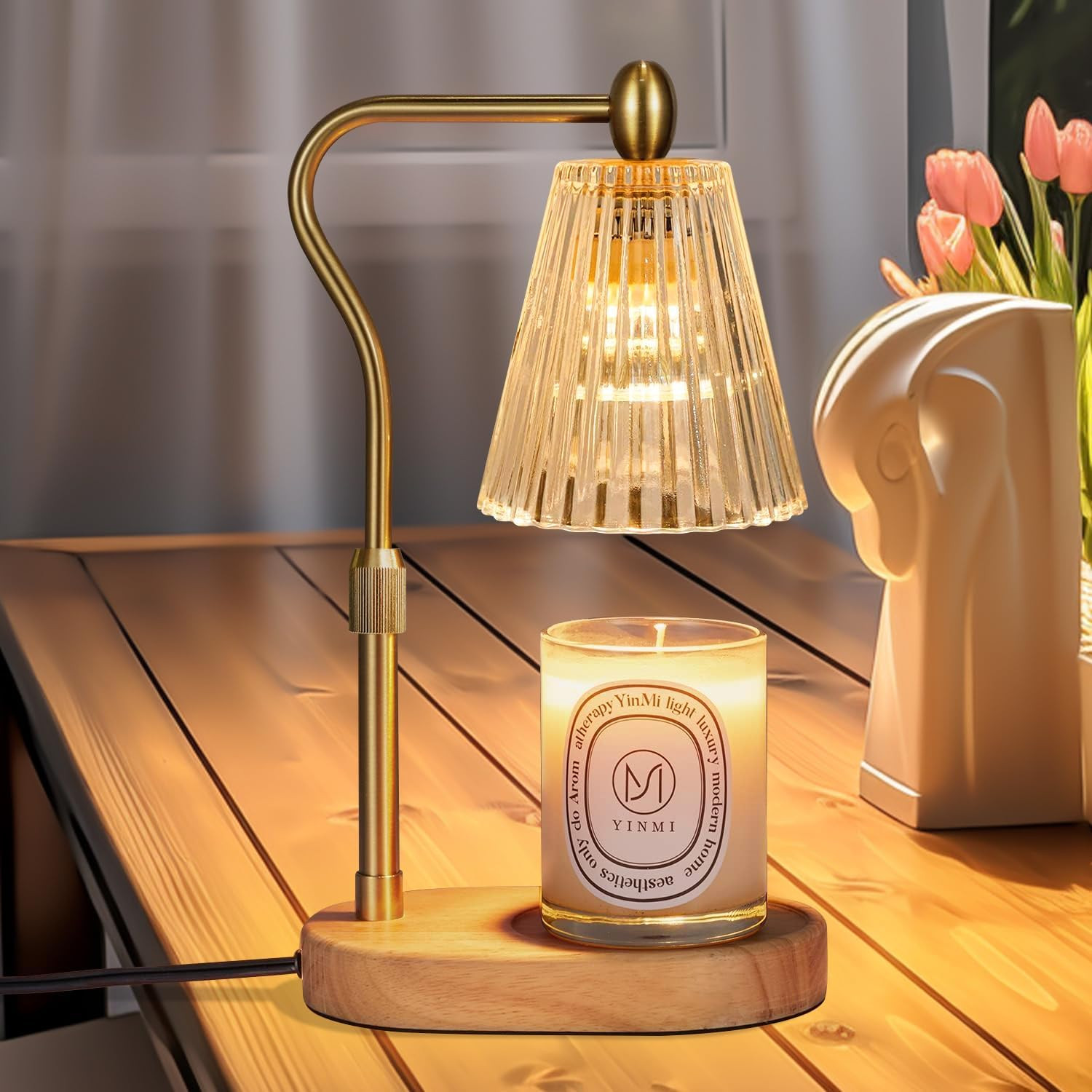 Candle Warmer Lamp with Timer Dimmer Adjustable Height, Electric Wax Warmer Vintage Home Decor fo... | Amazon (US)