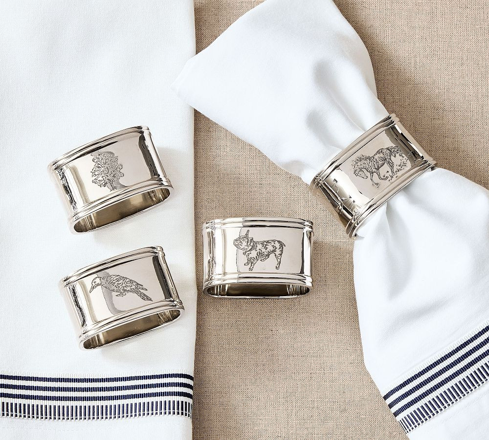 Brandon Maxwell Groveland Icon Napkin Rings - Mixed set of 4 | Pottery Barn (US)