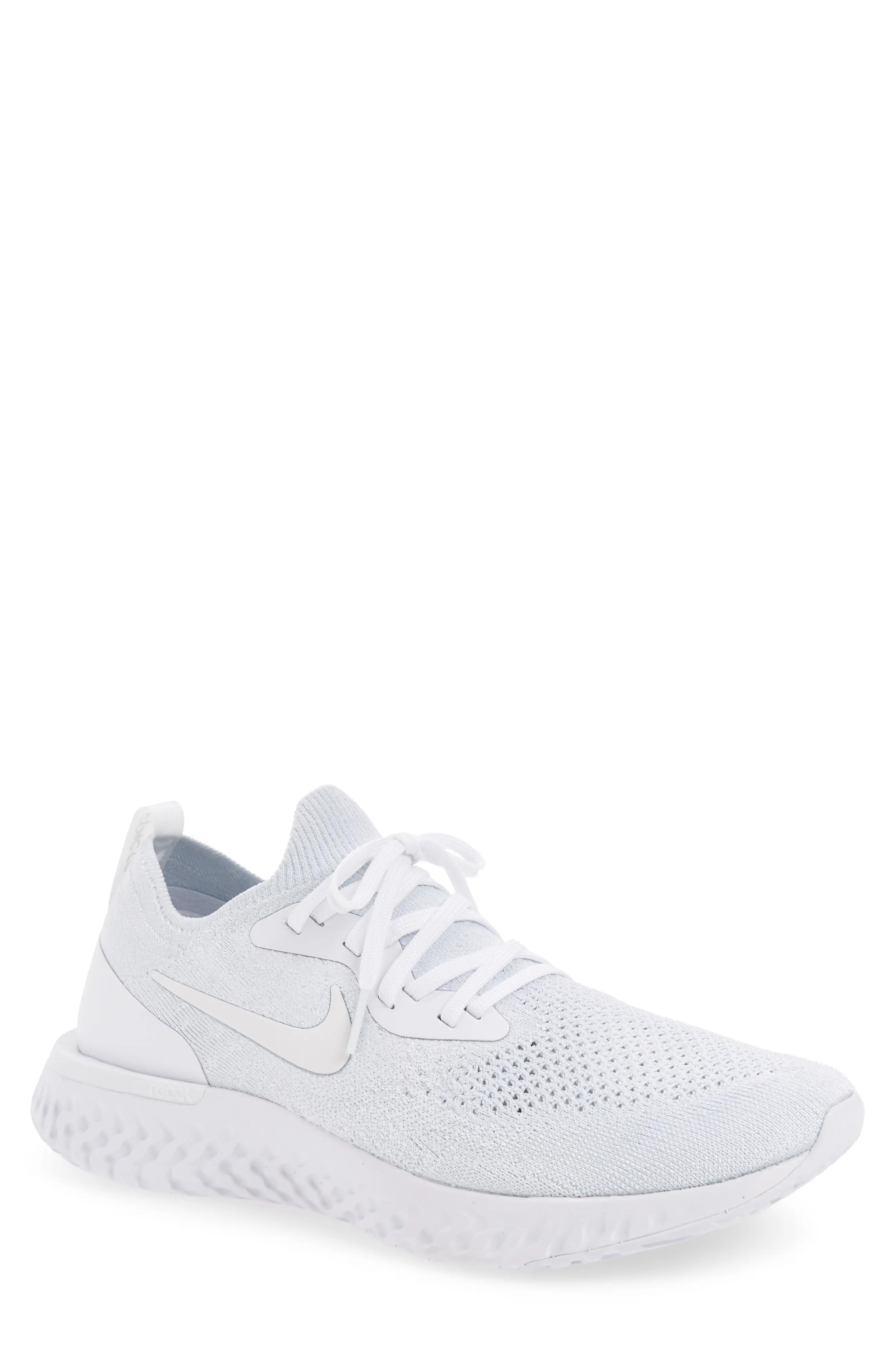 Men's Nike Epic React Flyknit Running Shoe, Size 9 M - White | Nordstrom