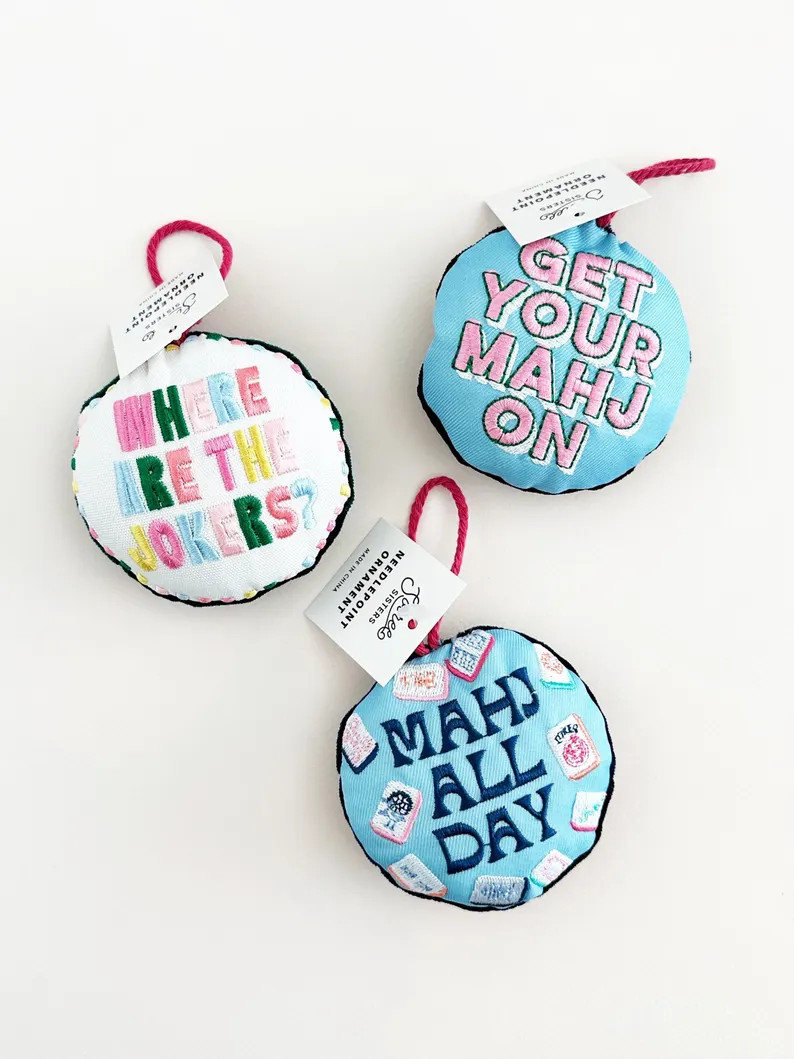 Where Are the Jokers? Ornament | Funny Mahjong Embroidered Ornament - Etsy | Etsy (US)