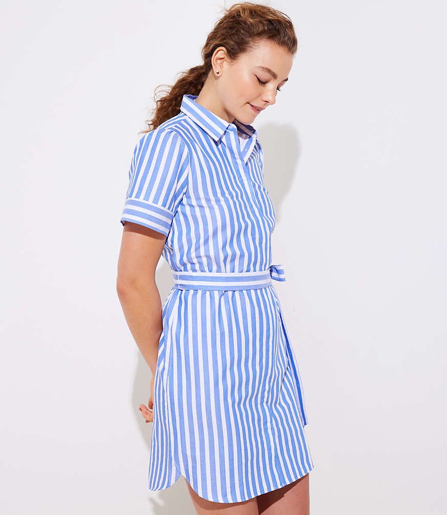 Striped Tie Waist Shirtdress | LOFT