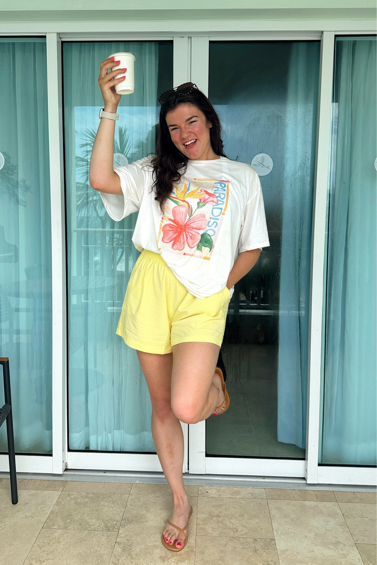 My coffee run fit!💛🌺 Wearing size L in shirt (tts) and sized up to XL in shorts for length (although I could have gotten a L!)
butter yellow // beach shirt // travel outfit // vacation outfitt

#LTKTravel