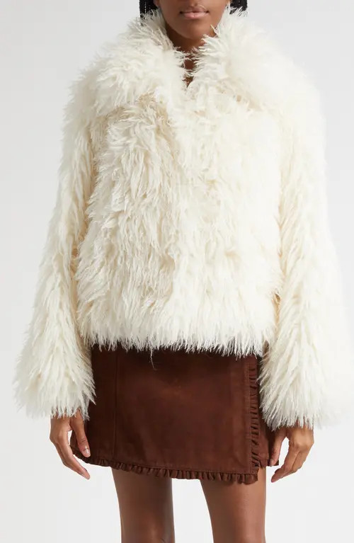 Cinq à Sept Geraldine Faux Fur Coat in Ivory/ivory at Nordstrom, Size X-Small | Nordstrom