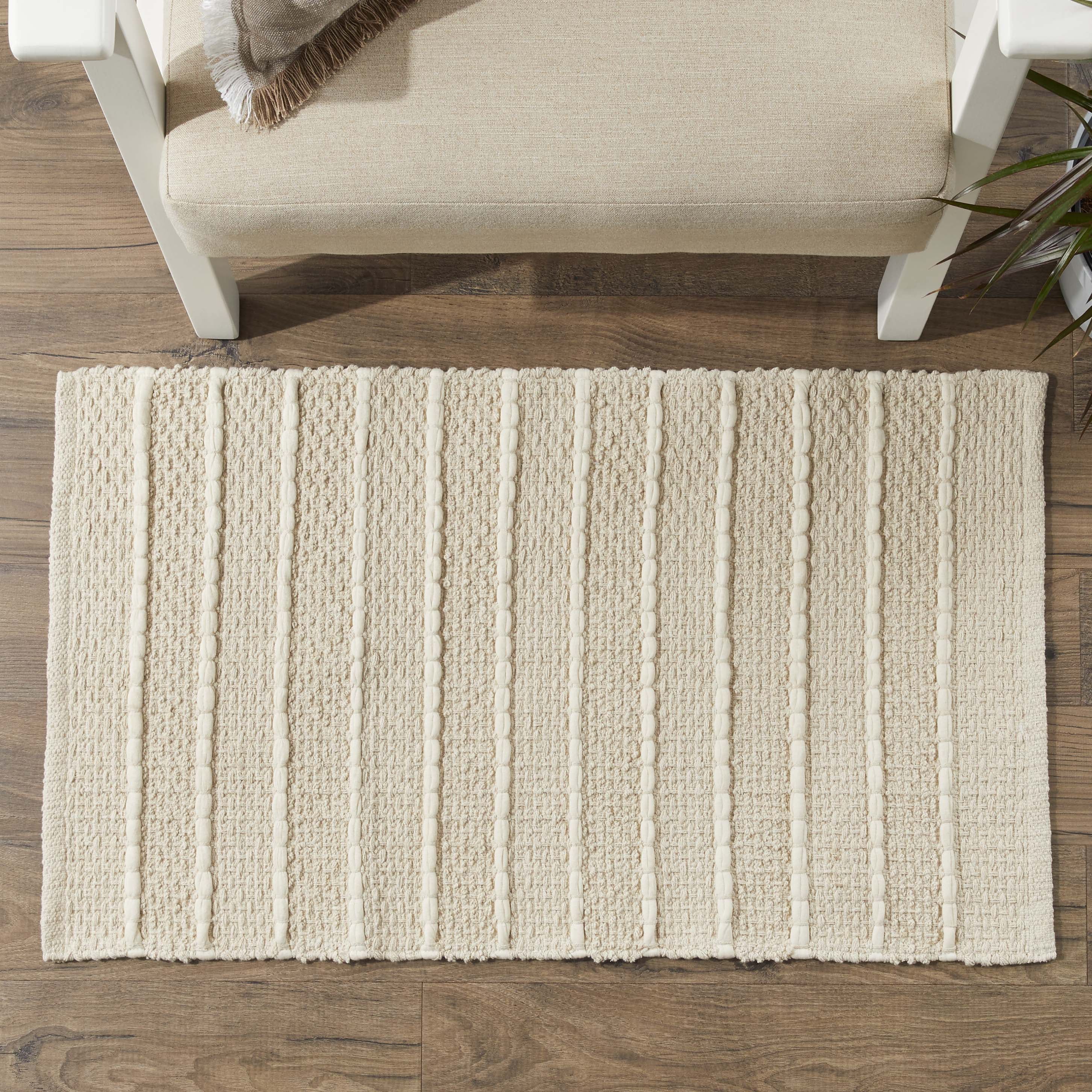 Better Homes and Gardens Neutral Stripe Indoor Living Accent Rug, Neutral, 20" x 34" - Walmart.co... | Walmart (US)