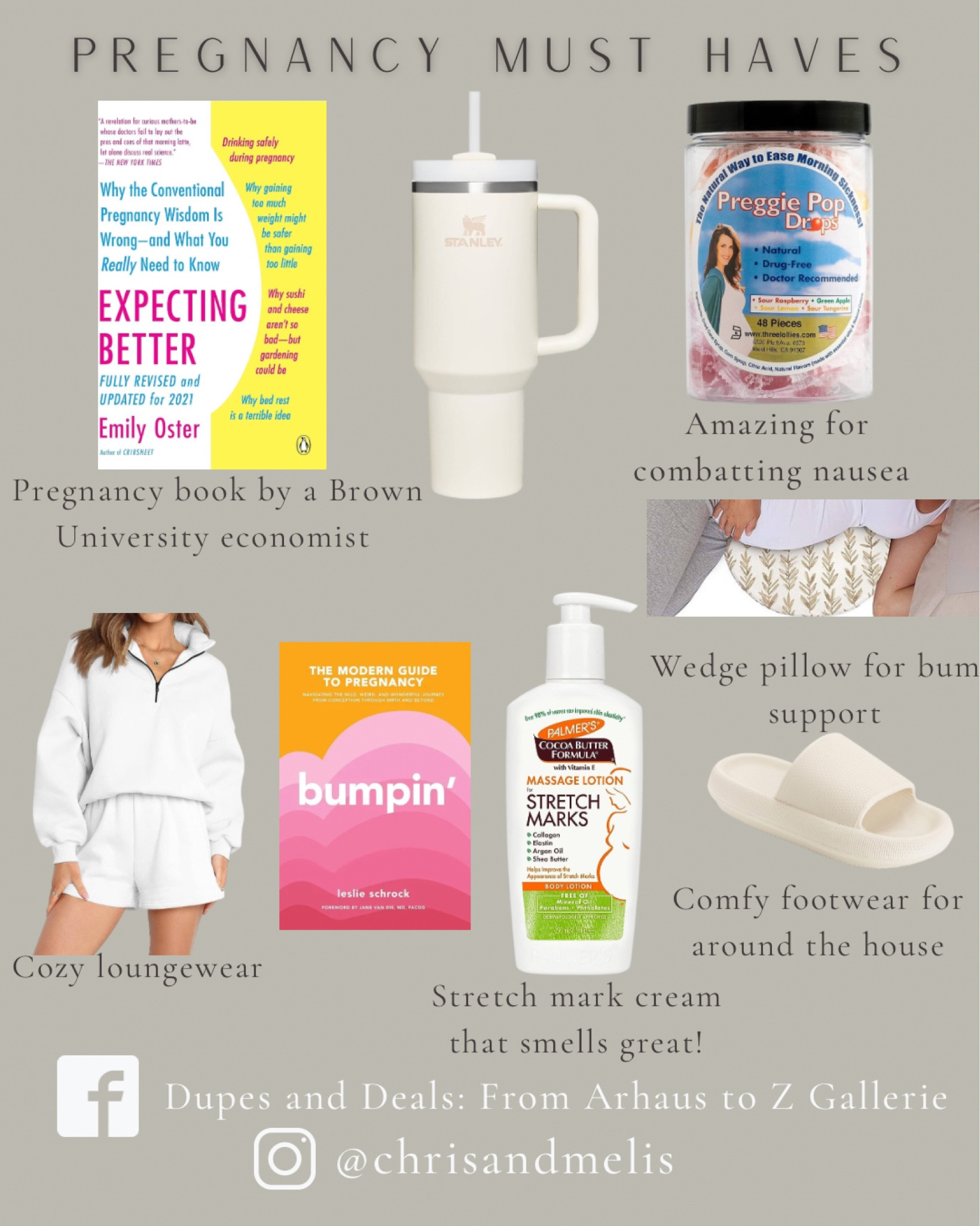 My pregnancy must haves as of 29 weeks! I’ve read so many books- these are the two I’ve been recommending. Both books walk through each trimester in a non judgmental, fact based manner. I’m also a warm sleeper so I got a smaller wedge pillow to support my bump at night and I’ve been loving it! 

Pregnancy must haves, prenatal must haves, stretch mark cream, lounge wear, pregnancy books, water bottles  

#LTKsalealert #LTKfindsunder50 #LTKbump