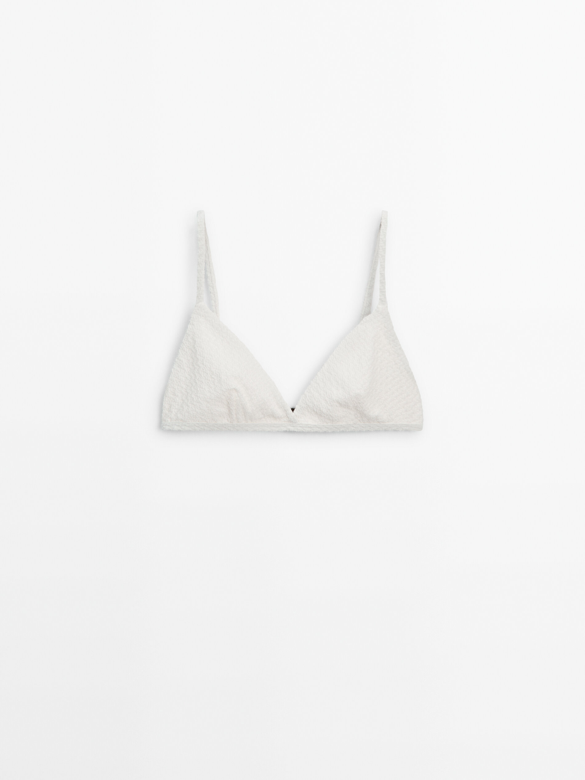 Textured triangle bikini top | Massimo Dutti UK