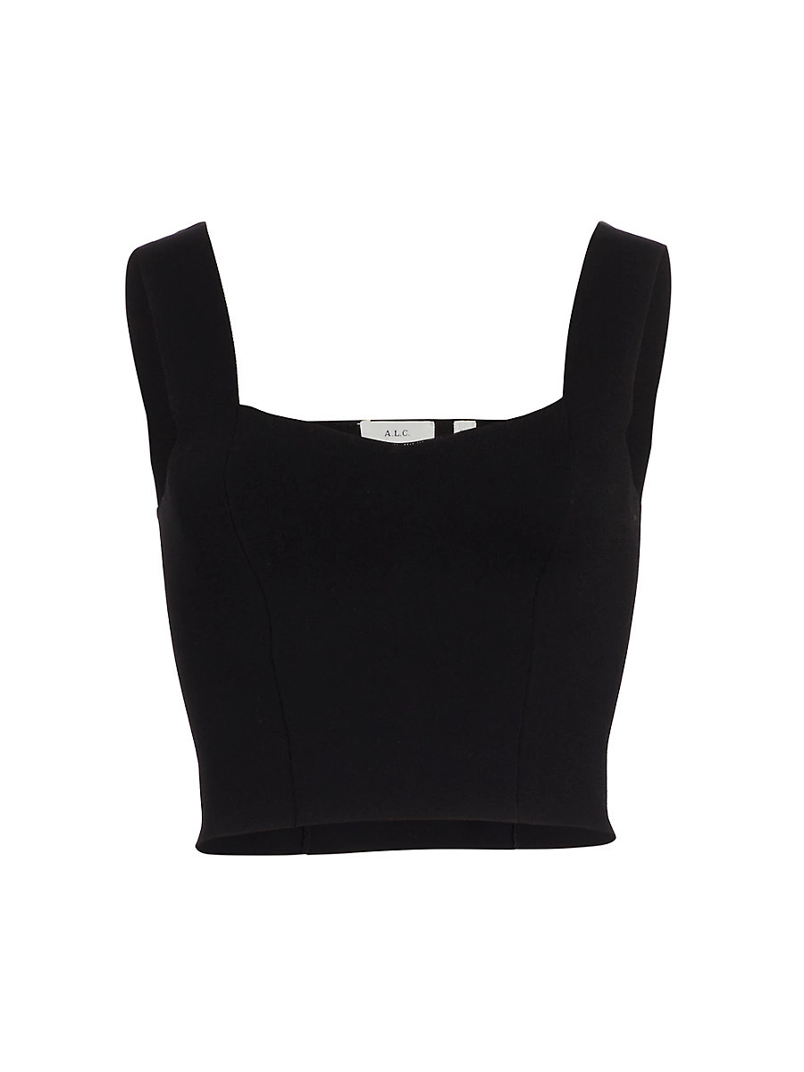 A. L.C. Women's Jordana Knit Crop Top - Black - Size Small | Saks Fifth Avenue