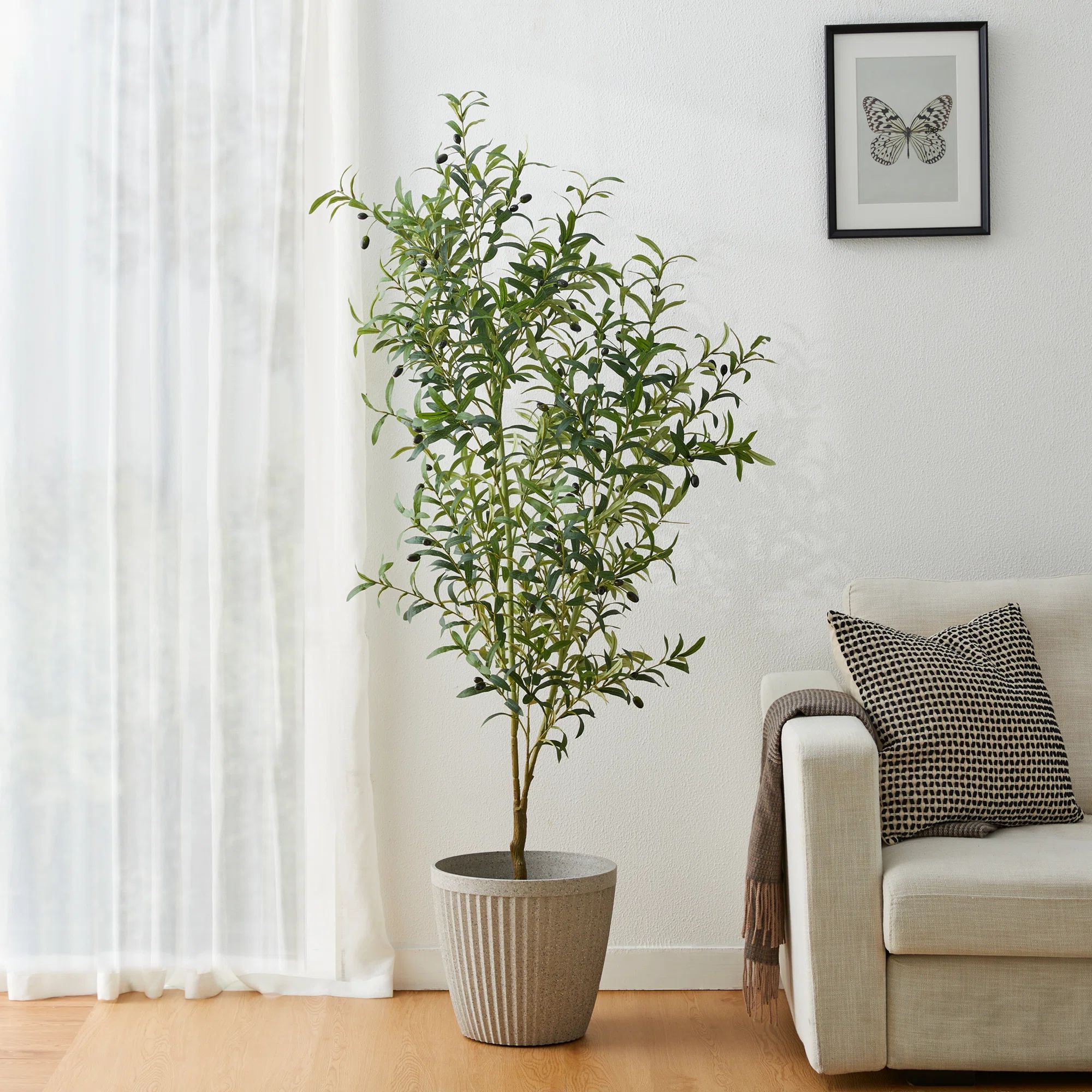 Primrue Amee 70" H Faux Olive Tree in Pot & Reviews | Wayfair | Wayfair North America