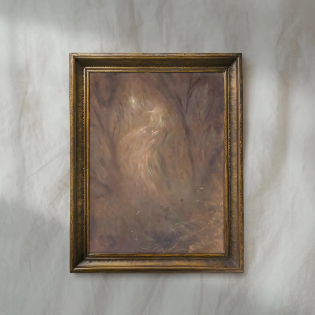 Moody Abstract Figure Painting | Antique Forest Fairy Artwork | Vintage Mythological Spirit Wall ... | Etsy (US)