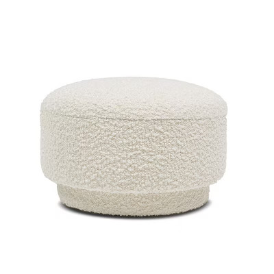 Jennifer Taylor Home Fuji 15" Mushroom Footstool Ottoman, Ivory White Boucle | Target