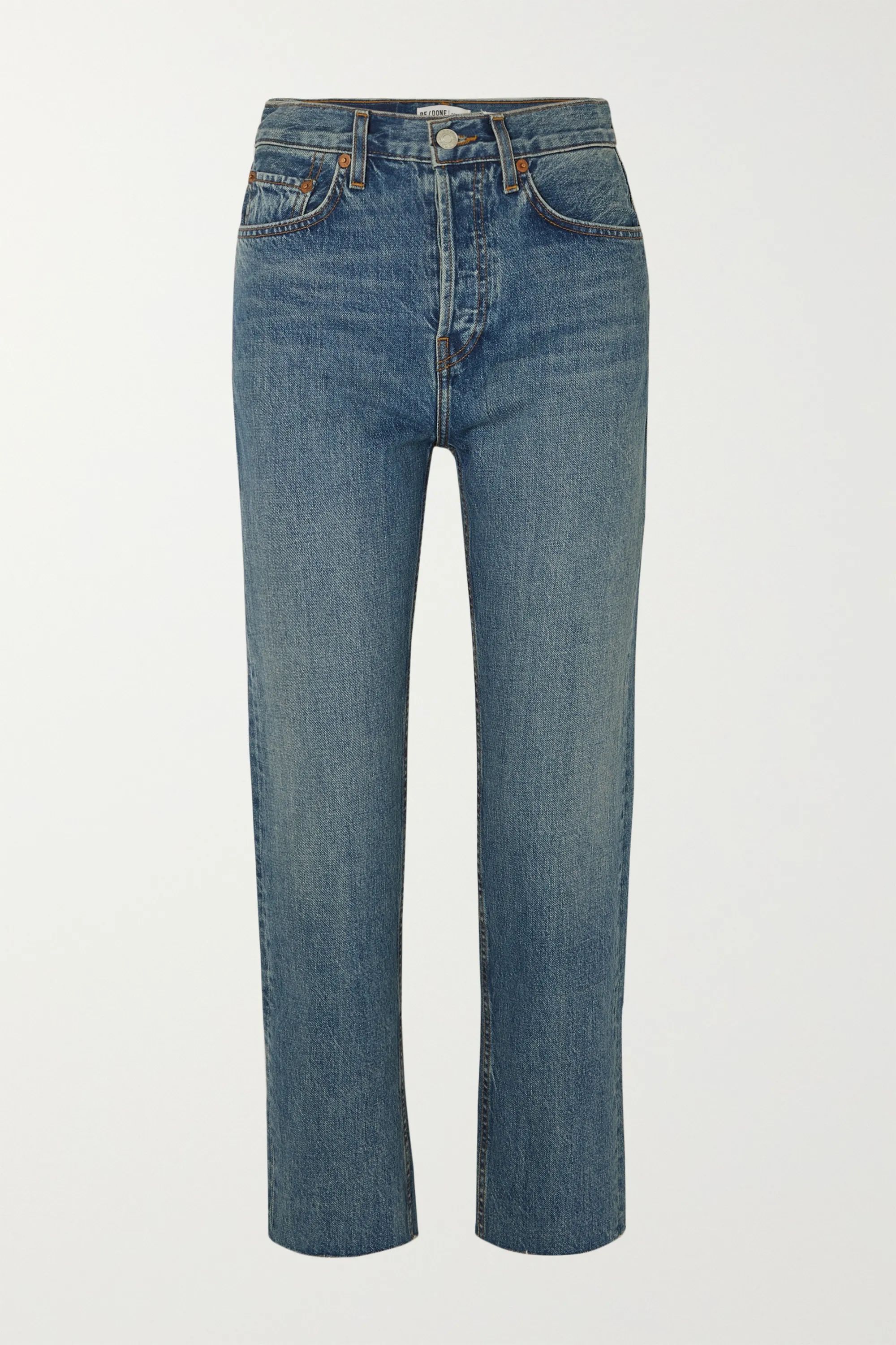 Mid denim Originals Stove Pipe high-rise straight-leg jeans | RE/DONE | NET-A-PORTER | NET-A-PORTER (UK & EU)