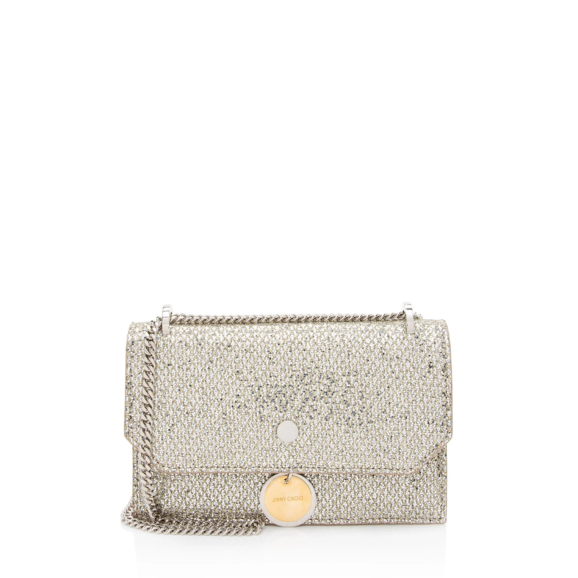 Jimmy Choo Glitter Fabric Finley Mini Shoulder Bag | Shop Simon