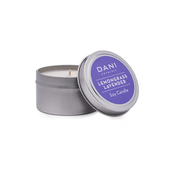 Lemongrass Lavender Scented Soy Candle Tin - 6 oz | DANI Naturals