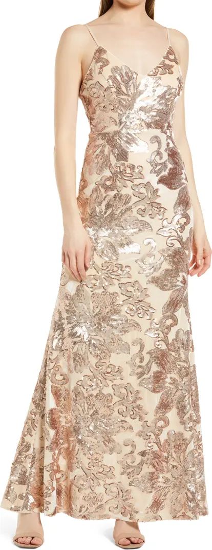 Lulus Love to You Sequin Velvet Gown | Nordstrom | Nordstrom