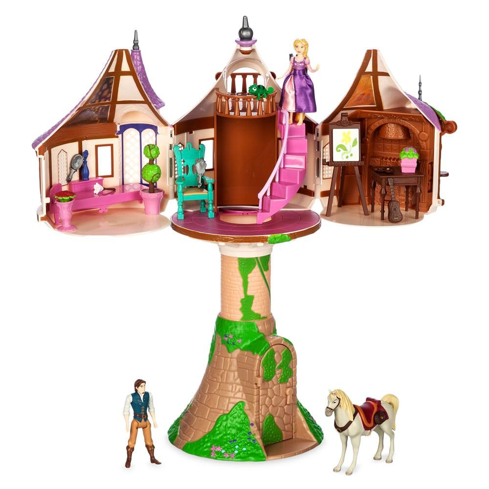 Disney Store Action Toys Rapunzel Tower Playset - 19-Piece Tangled Play Set with Rapunzel, Flynn ... | Amazon (US)