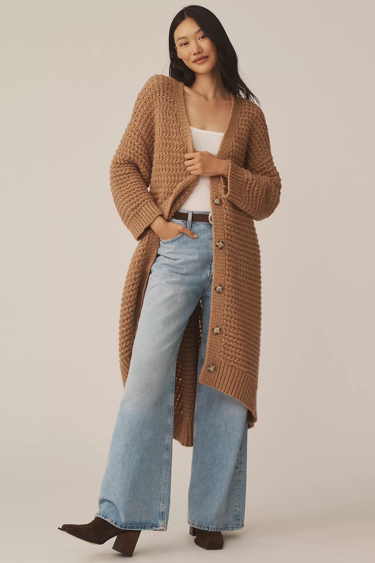 Maeve Relaxed Long Cardigan Sweater | Anthropologie (US)