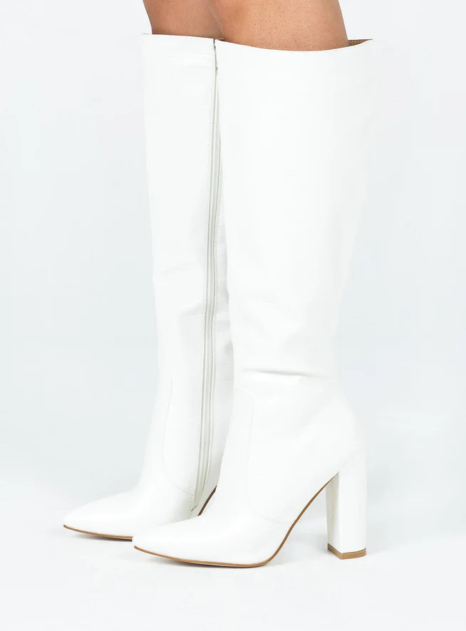 Stamper Boots White | Princess Polly US