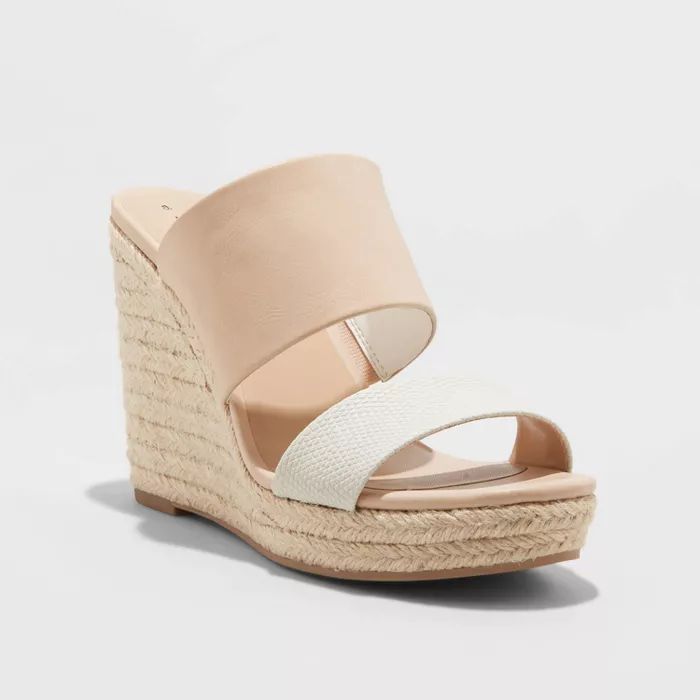 Women's Adelina Two Band Espadrille Wedge Pumps - A New Day™ | Target