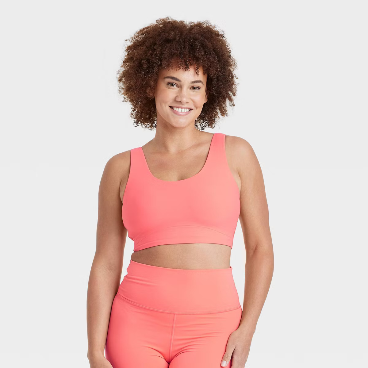 Women's Everyday Soft Medium Support Longline Sports Bra - All In Motion™ Light Red XS | Target