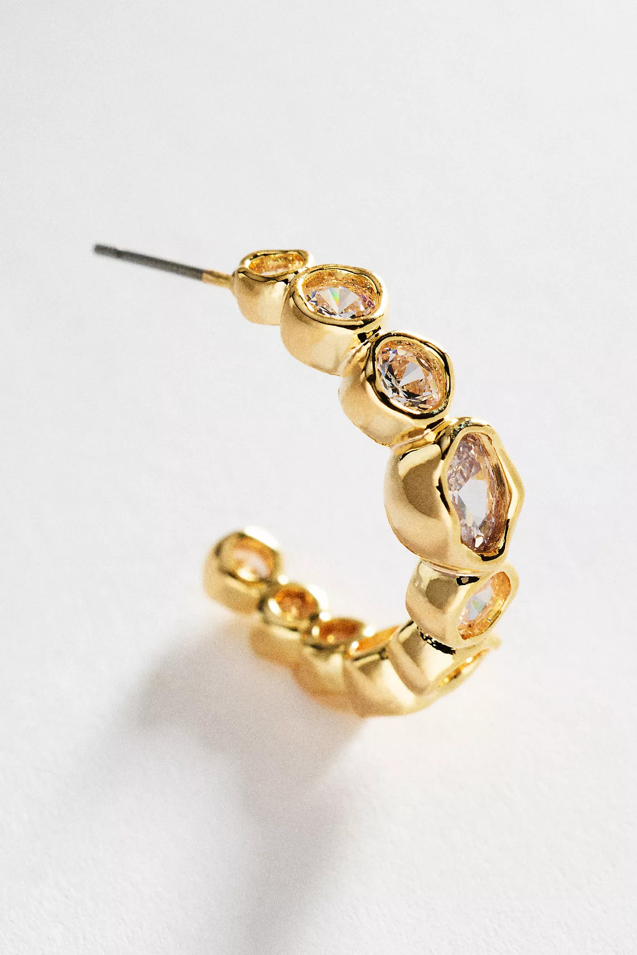 Bezel Crystal Hoop Earrings | Anthropologie (US)