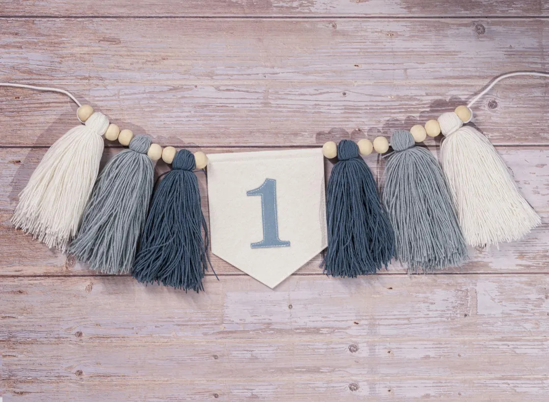 Personalized 1st Birthday Highchair Banner, Customized Yarn Tassel Garland, 1 Party Decor, Cake S... | Etsy (US)