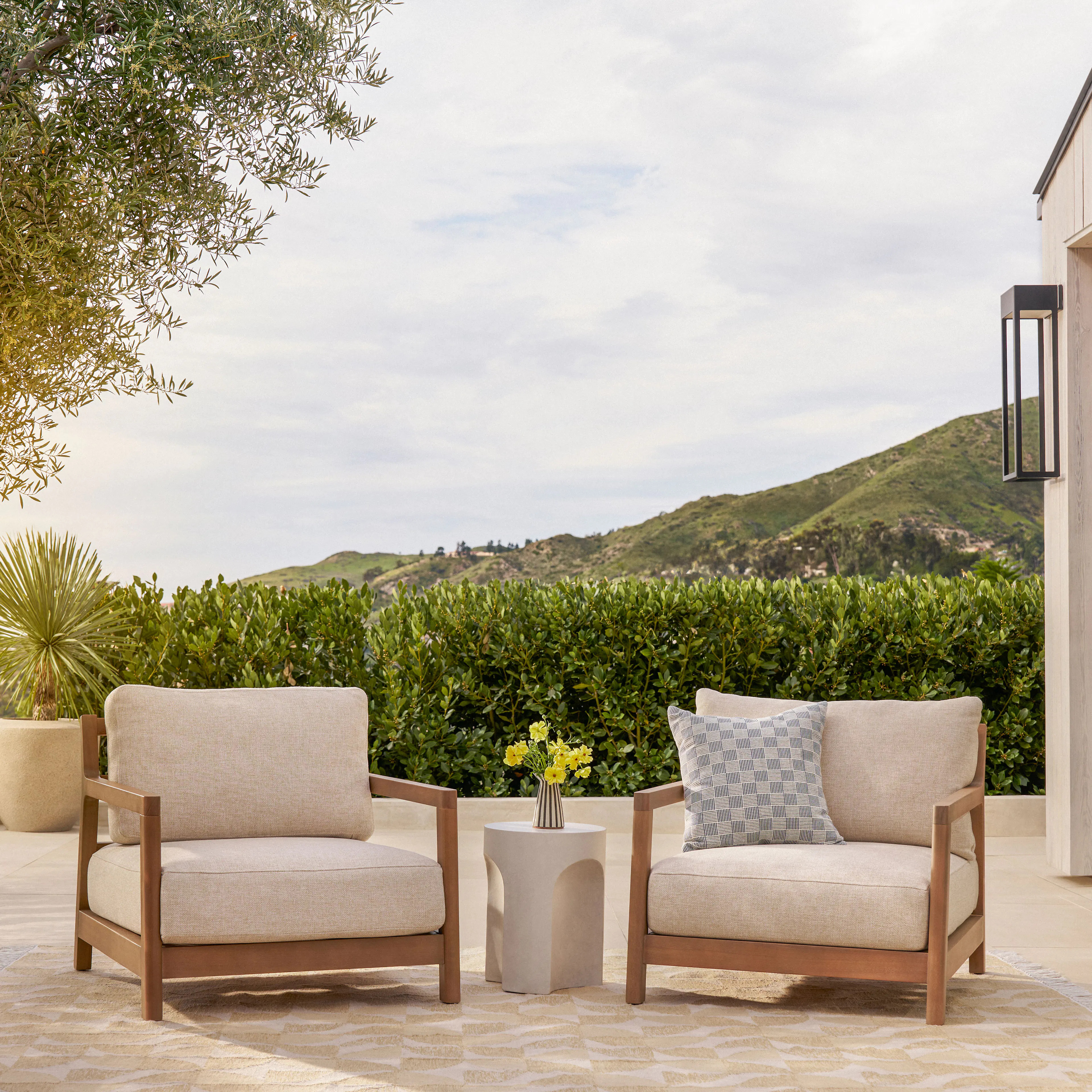 Elise 34" Outdoor Lounge Chair Set - Basket Beige | Article