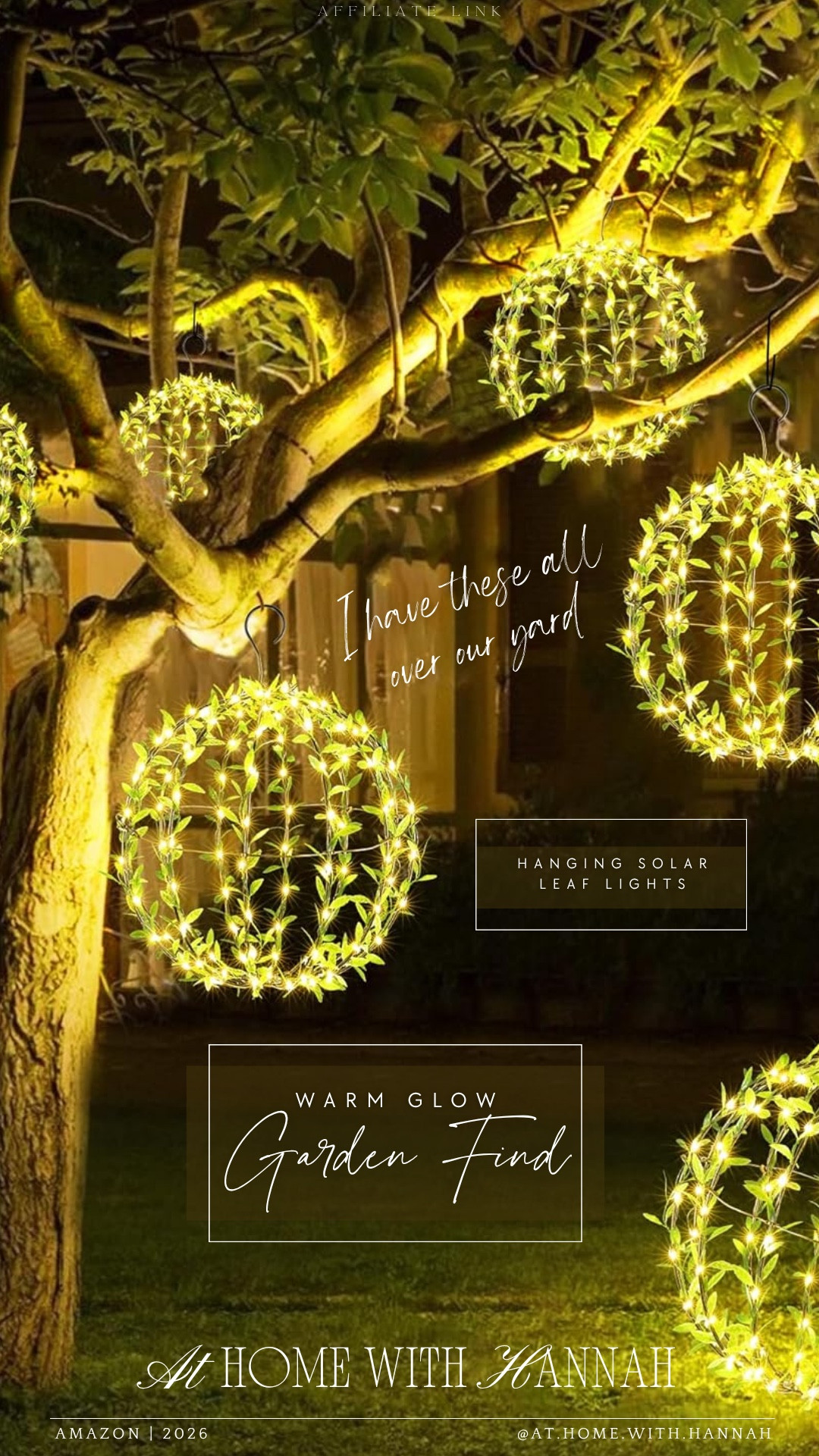 hanging solar lights • garden glow lights • backyard lighting find

These hanging solar leaf lights are one of those outdoor finds that make the whole yard feel magical at night. I have these all over our yard, and they add the prettiest warm glow to trees, garden corners, patios, and backyard spaces without needing cords or outlets.

If you’re shopping for:
• hanging solar lights
• solar leaf lights
• garden glow lights
• backyard lighting ideas
• warm outdoor lights
• solar lights for trees
• magical garden decor
• outdoor solar decor
• summer backyard lights

These are linked here if you want an easy way to make your yard feel cozy and glowy after dark 🤍





••
hanging solar lights • solar leaf lights • garden glow lights • backyard lighting ideas • warm outdoor lights • solar lights for trees • magical garden decor • outdoor solar decor • summer backyard lights • tree hanging lights • solar garden lights • ambient outdoor lighting • Amazon backyard finds

#HangingSolarLights #SolarGardenLights #BackyardLighting #OutdoorSolarLights #GardenDecor

#LTKHome #LTKSeasonal