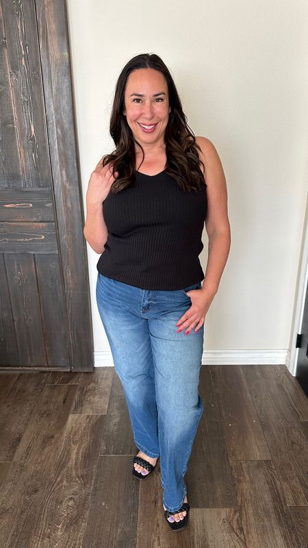 #walmartpartner I love the ribbing of this top from @walmart! These sandals are a braided slide, it’s affordable and it’s got a cushion! I’ve got it in two colors! I’m wearing an XL in this top and a size 14 in these jeans #walmartfashion @walmartfashion

#LTKfindsunder50 #LTKstyletip #LTKSeasonal