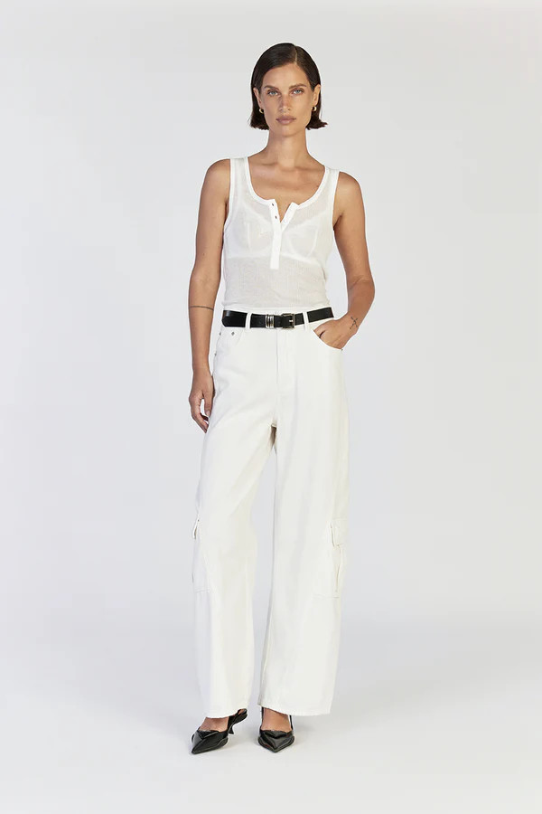 BENNETT OFF WHITE TENCEL CARGO JEAN | DISSH