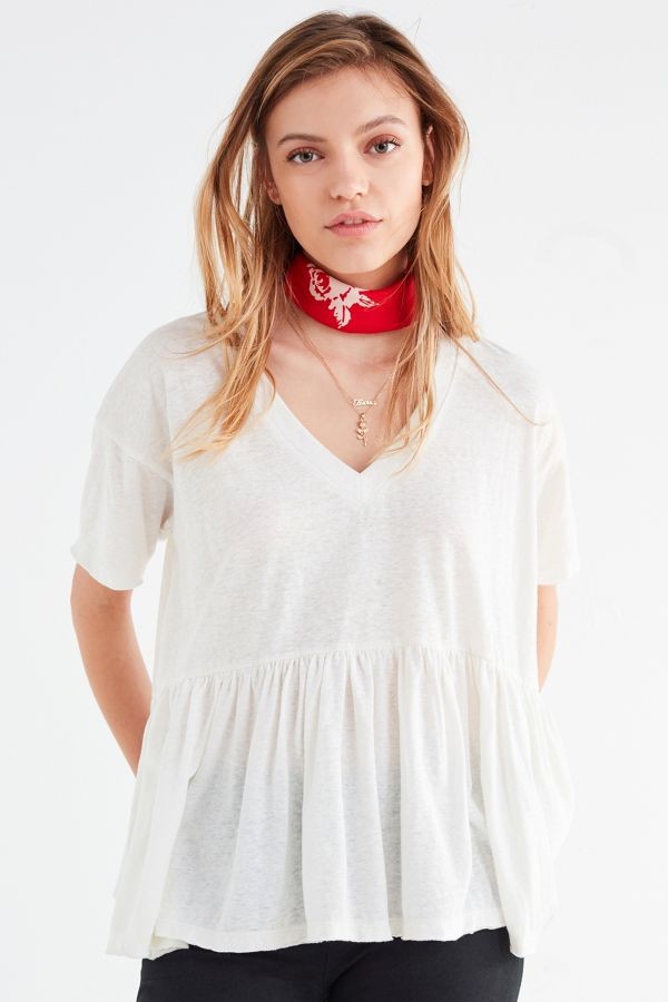 Truly Madly Deeply V-Neck Babydoll Tee | Urban Outfitters (US and RoW)
