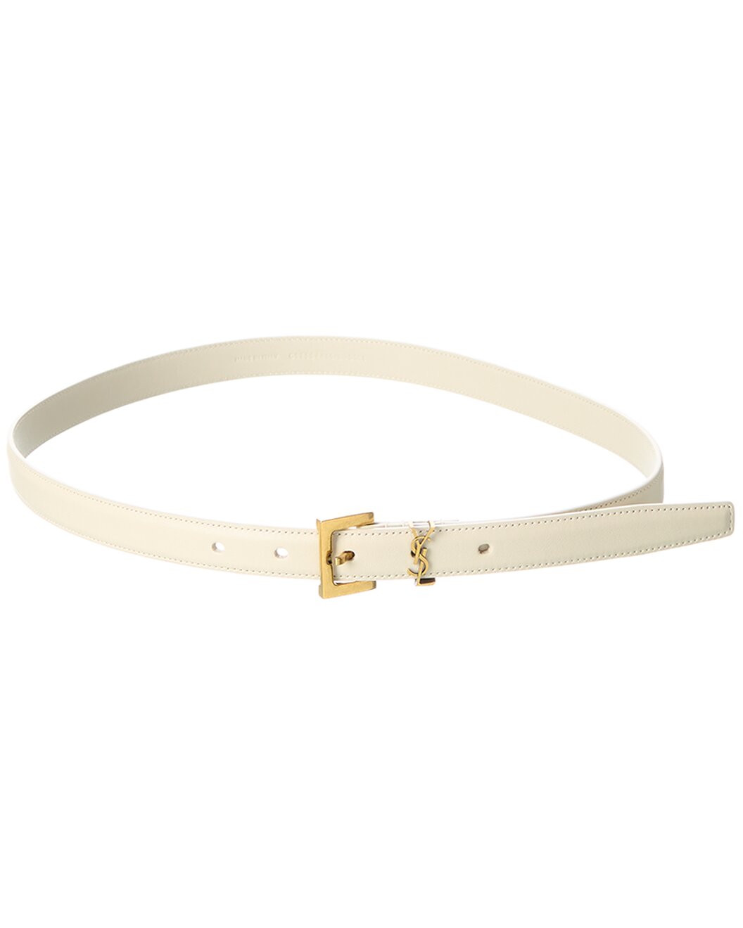 Monogram Narrow Leather Belt | Gilt & Gilt City