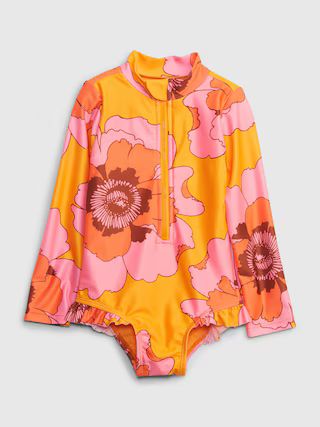 Toddler Recycled Floral Rash Guard Swim One-Piece | Gap (US)