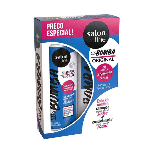 Kit Shampoo + Condicionador Salon Line S.O.S. Bomba Original com 200ml cada | Drogasil BR