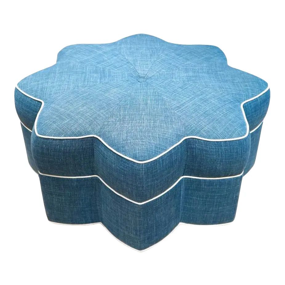 Stella Star Shaped Upholstered Ottoman | Chairish