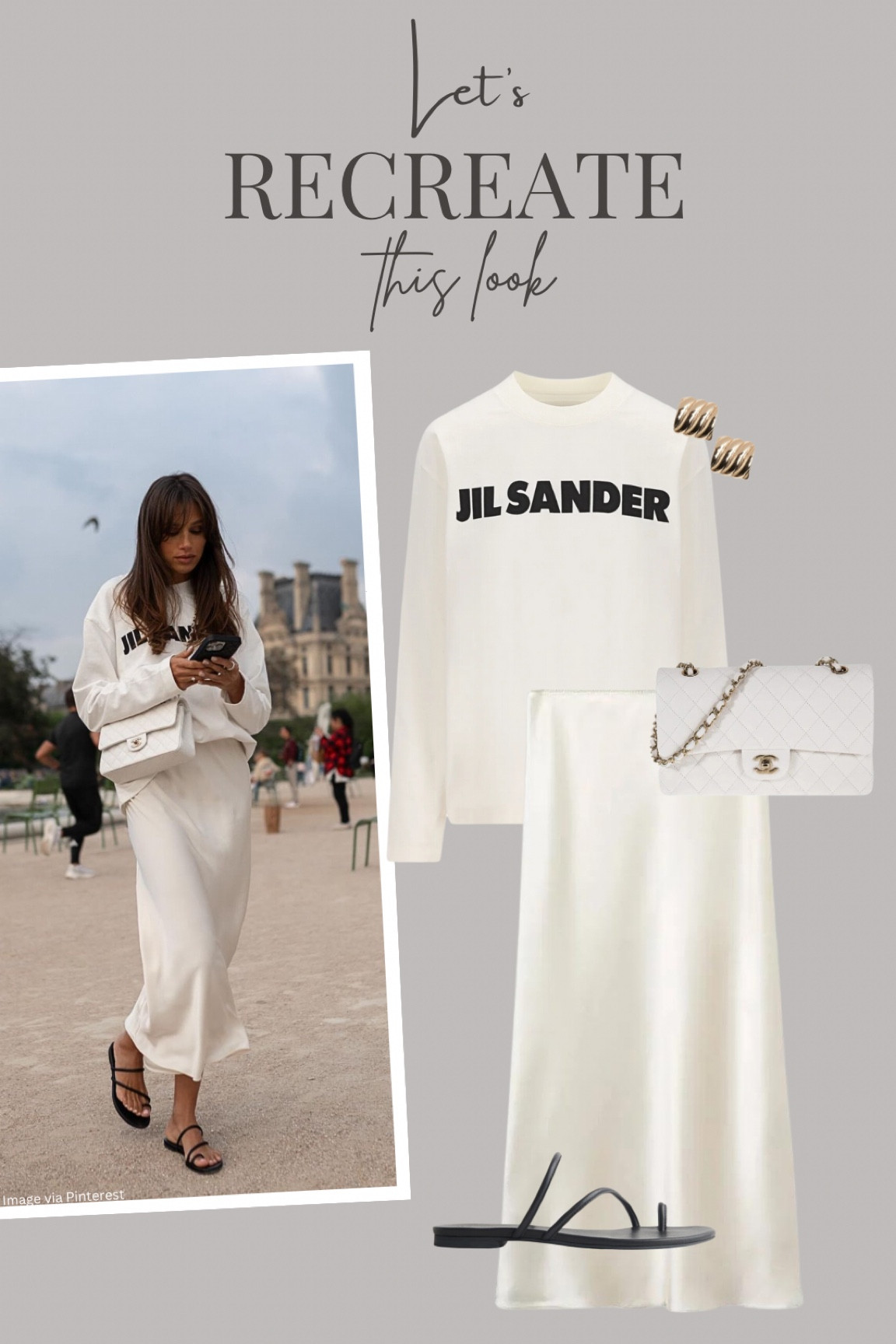 Let’s Recreate This Look
Cream satin skirt with a Jil Sander long sleeve tee - effortless chic

#satinskirt #sandals #summeroutfit 

#LTKstyletip #LTKfindsunder100 #LTKshoecrush
