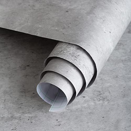 3yecao 16"×354" 3D Concrete Cement Wallpaper Peel and Stick Light Grey Faux Concrete Contact Pap... | Amazon (US)