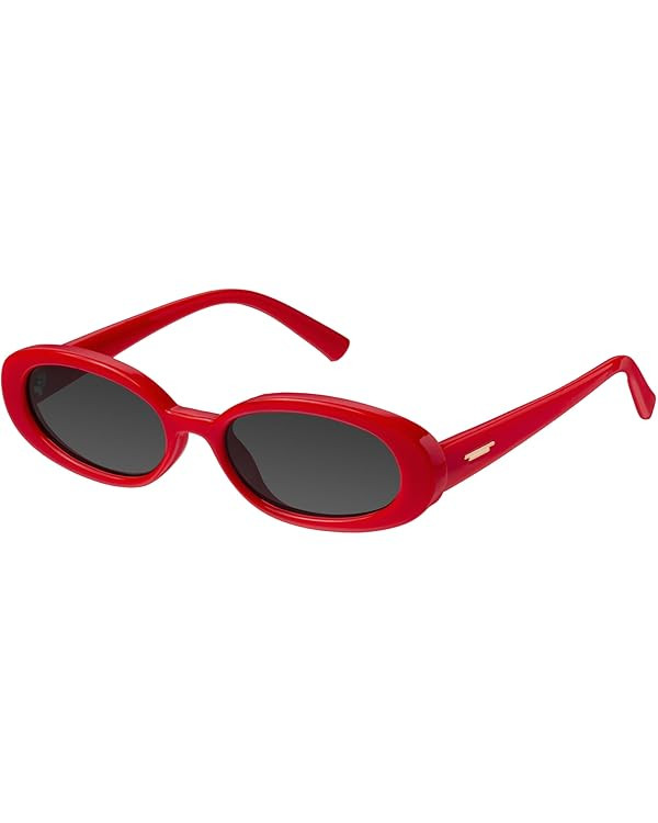 mosanana Retro Tiny Oval Sunglasses for Women with Small Face Narrow Style MS52360 | Amazon (US)