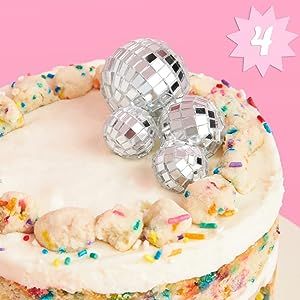 xo, Fetti Disco Ball Cake Topper - 4 Pieces | Birthday Supplies, Bday Cake Decoration, Last Disco... | Amazon (US)