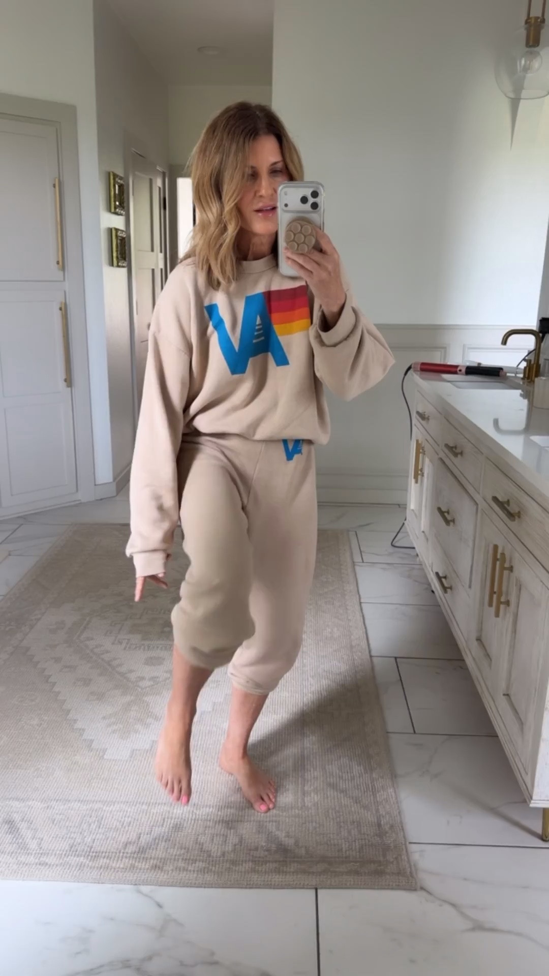 Wearing a small aviator nation logo top and bottom 

Comment SHOP below to receive a DM with the link to this post on my LTK ⬇ https://liketk.it/6aB5a #ltkactive #ltkover40

#LTKstorytime #LTKOver40