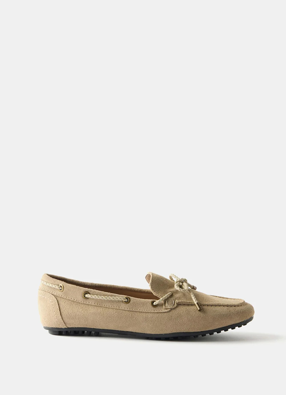 Sally Neutral Suede Deck Shoes | Mint Velvet