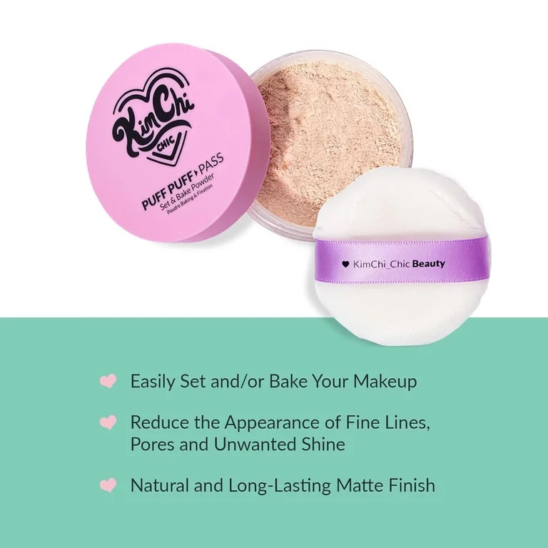 Kimchi Chic Beauty Puff Puff Pass Set and Bake Setting Powder for Makeup, Extra Fluffy Loose Face... | Walmart (US)