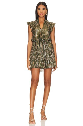PAIGE Bette Mini Dress in Army & Aurora from Revolve.com | Revolve Clothing (Global)
