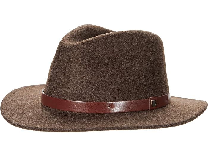 Brixton Messer Fedora (Heather Brown) Fedora Hats | Zappos