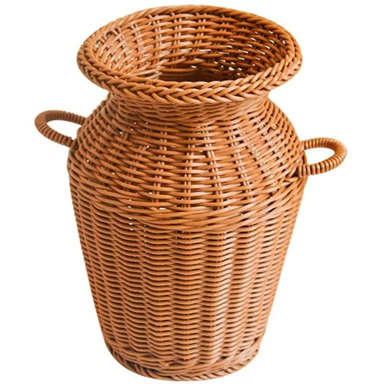 Wicker Vase Rattan Woven Flower Basket Long Rustic Flower Arrangement Holder for Weddings Home De... | Walmart (US)