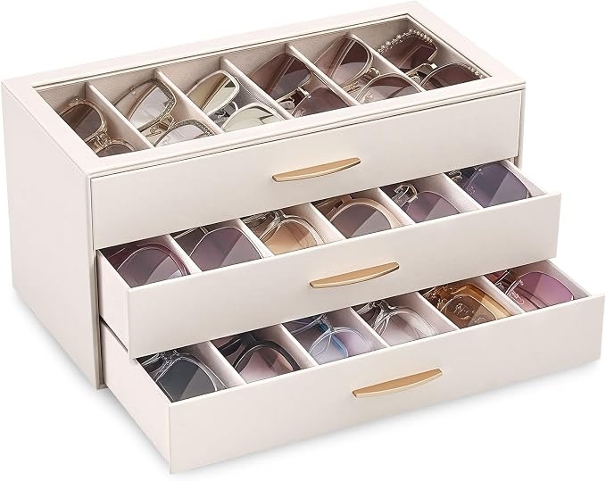Lolalet Sunglasses Organiser Case for Women Men | Eyeglass Storage Holder Display Box with Clear ... | Amazon (UK)