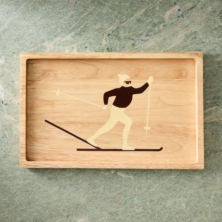 Skier Wood Serving Platter | West Elm (US)